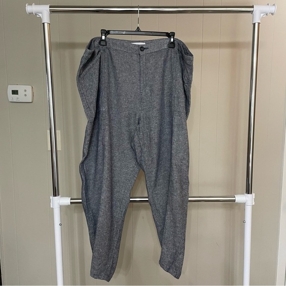 Liz Claiborne 20W Linen Blend Textured Cropped Pants Summer Resort Vacation - Picture 1 of 7